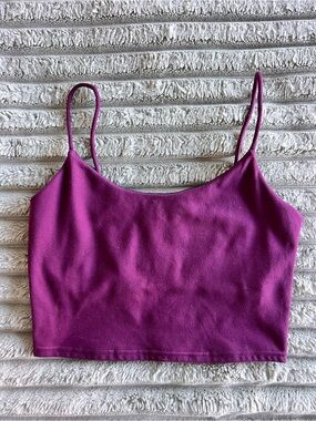 Ethos Cropped Tank Top Sports Bra Purple Size Medium